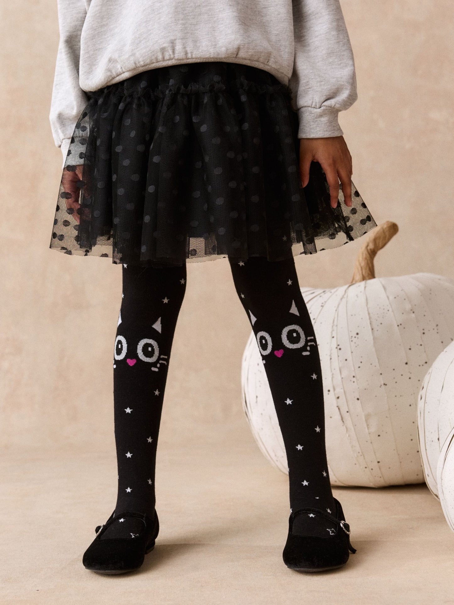 Dsiney Kidz - Black Cat Cotton Rich Halloween Tights image 3