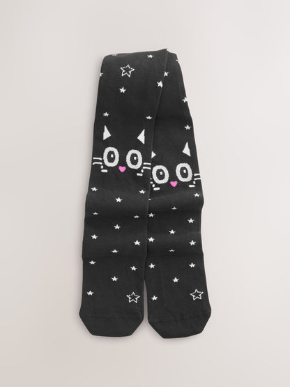 Dsiney Kidz - Black Cat Cotton Rich Halloween Tights image 4