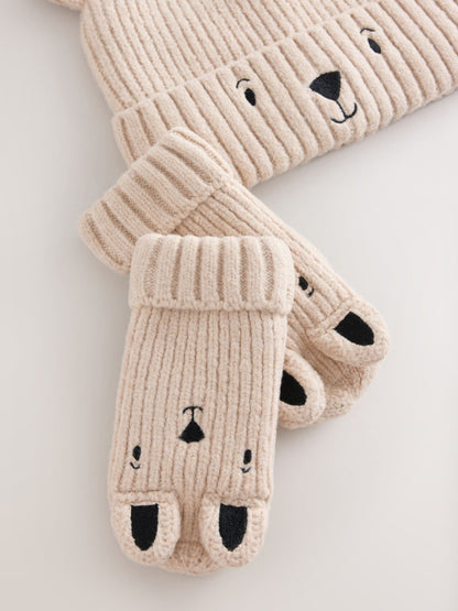 Dsiney Kidz - Neutral Bear Character Hat and Gloves Set 2 Piece (3mths-6yrs) image 2