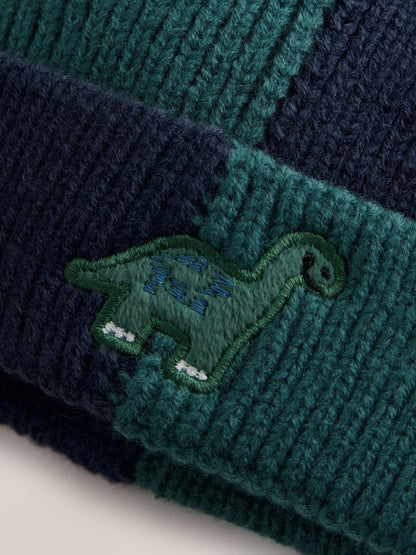 Green Dinosaur Knitted Pom Hat (3mths-10yrs) - image 2