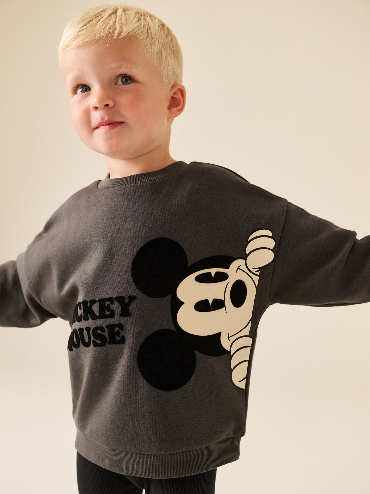 Dsiney Kidz - Charcoal Grey Mickey Mouse Crew Neck Sweat Top and Leggings Set (3mths-8yrs) image 4