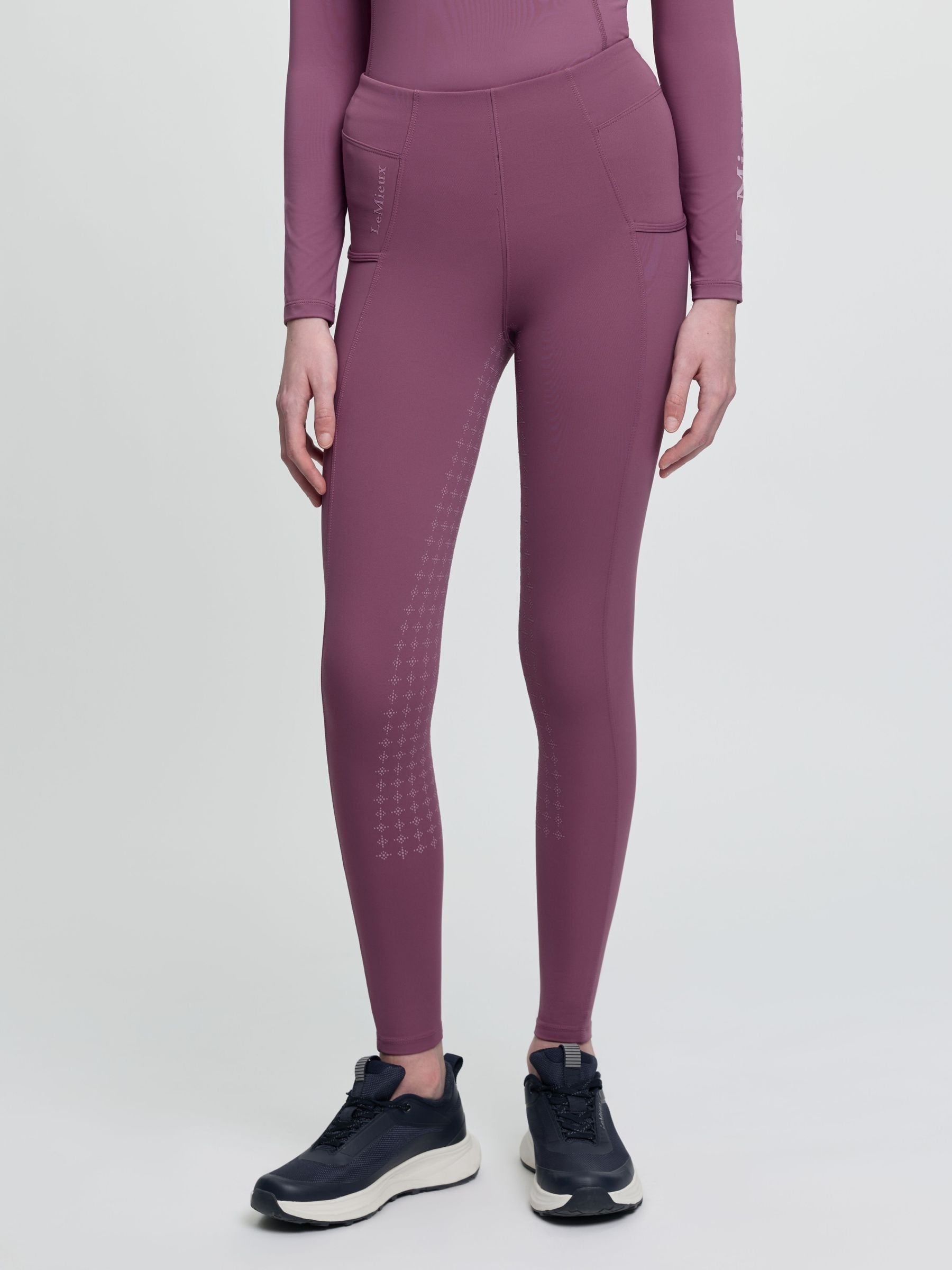 LeMieux Dark Mauve Young Rider Orla Pull Ons Leggings image 3