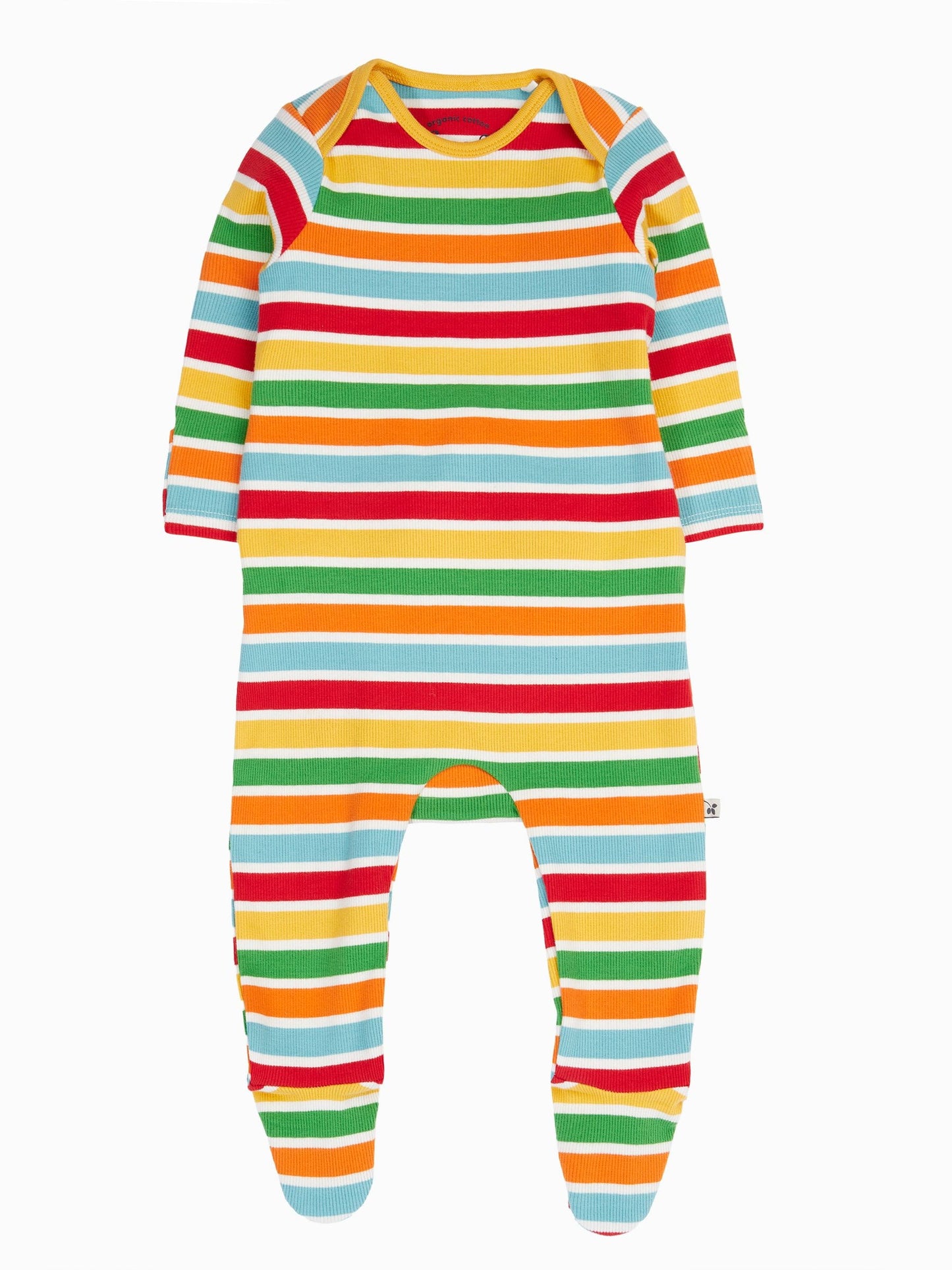Frugi Yellow Easy Dressing Rib Babygrow Sleepsuit image 3