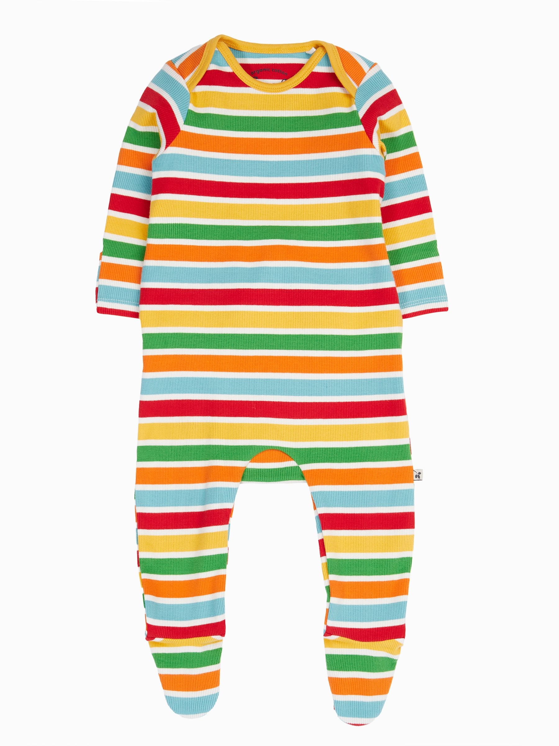 Frugi Yellow Easy Dressing Rib Babygrow Sleepsuit image 3