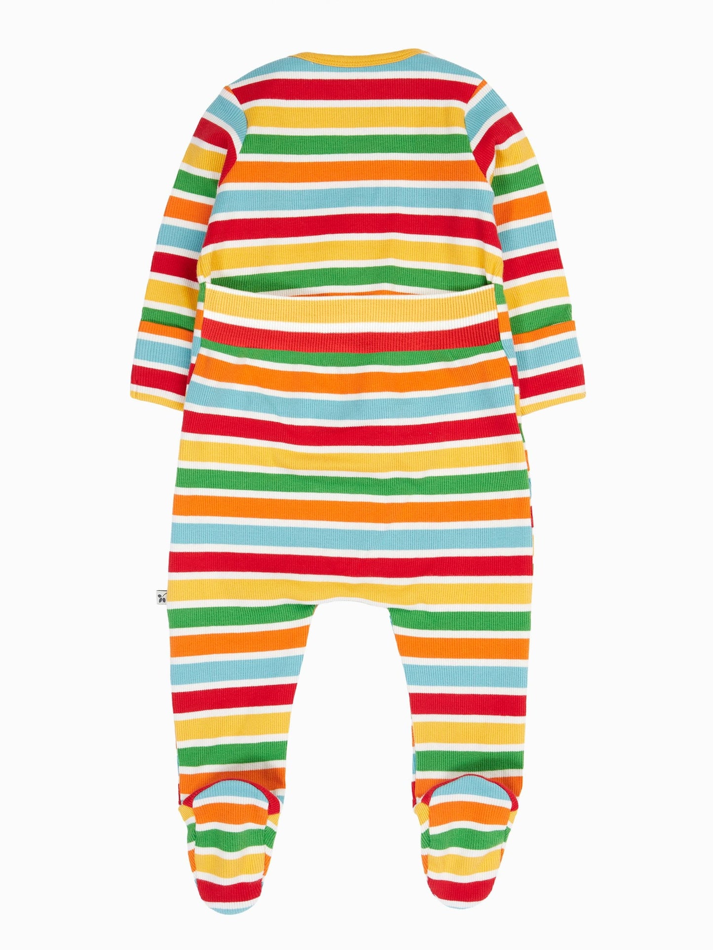 Frugi Yellow Easy Dressing Rib Babygrow Sleepsuit image 4