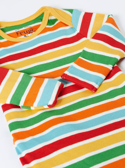 Frugi Yellow Easy Dressing Rib Babygrow Sleepsuit image 5