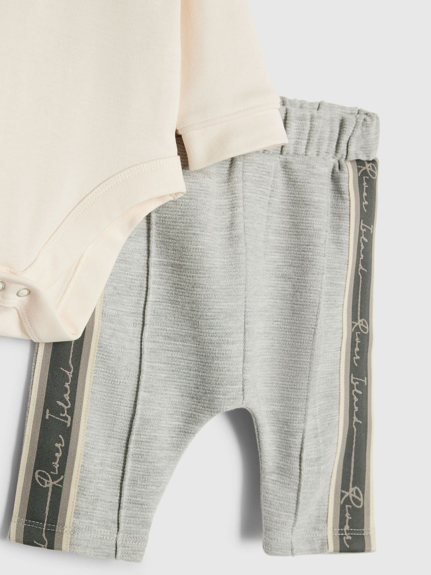 River Island Cream Zip Polo Bodysuit & Leggings Set image 3