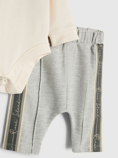 River Island Cream Zip Polo Bodysuit & Leggings Set image 3