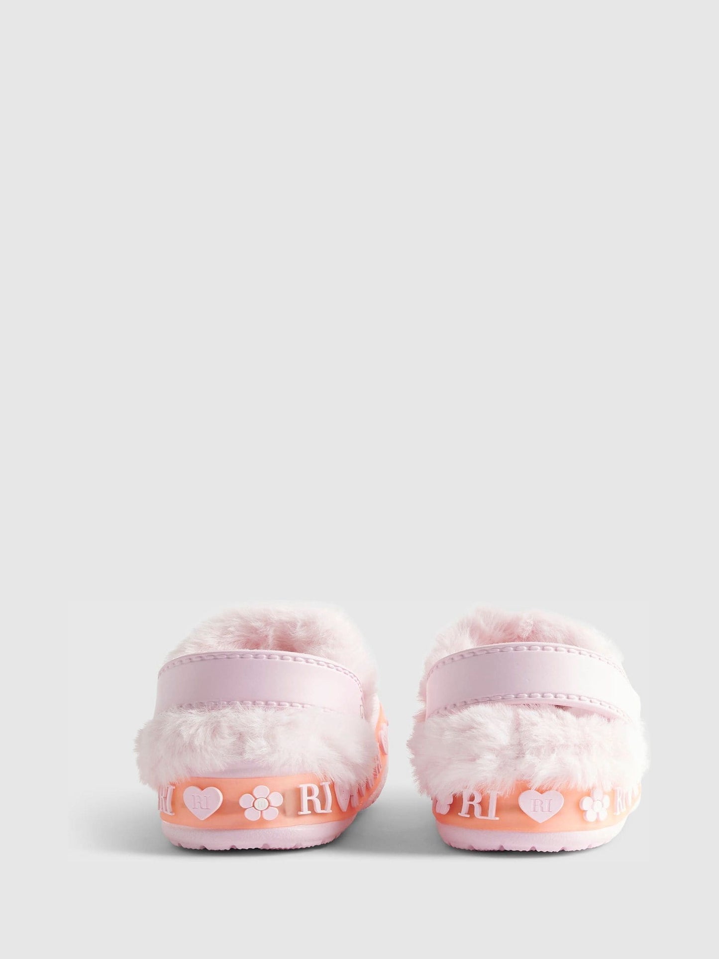River Island Pink Light Up Fur Cuff Clogs image 3