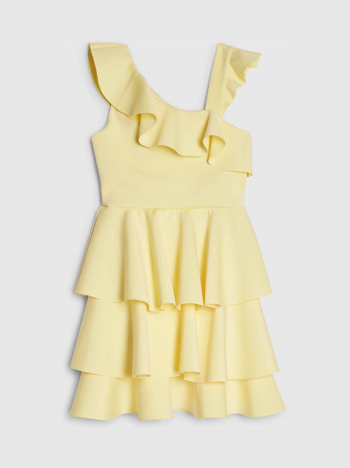 River Island Yellow Asymmetric Scuba Dress image 2