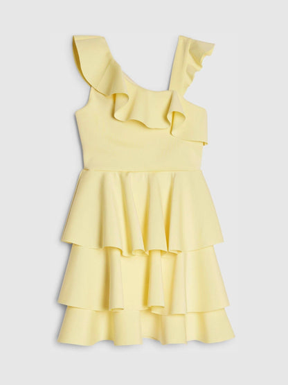 River Island Yellow Asymmetric Scuba Dress image 2