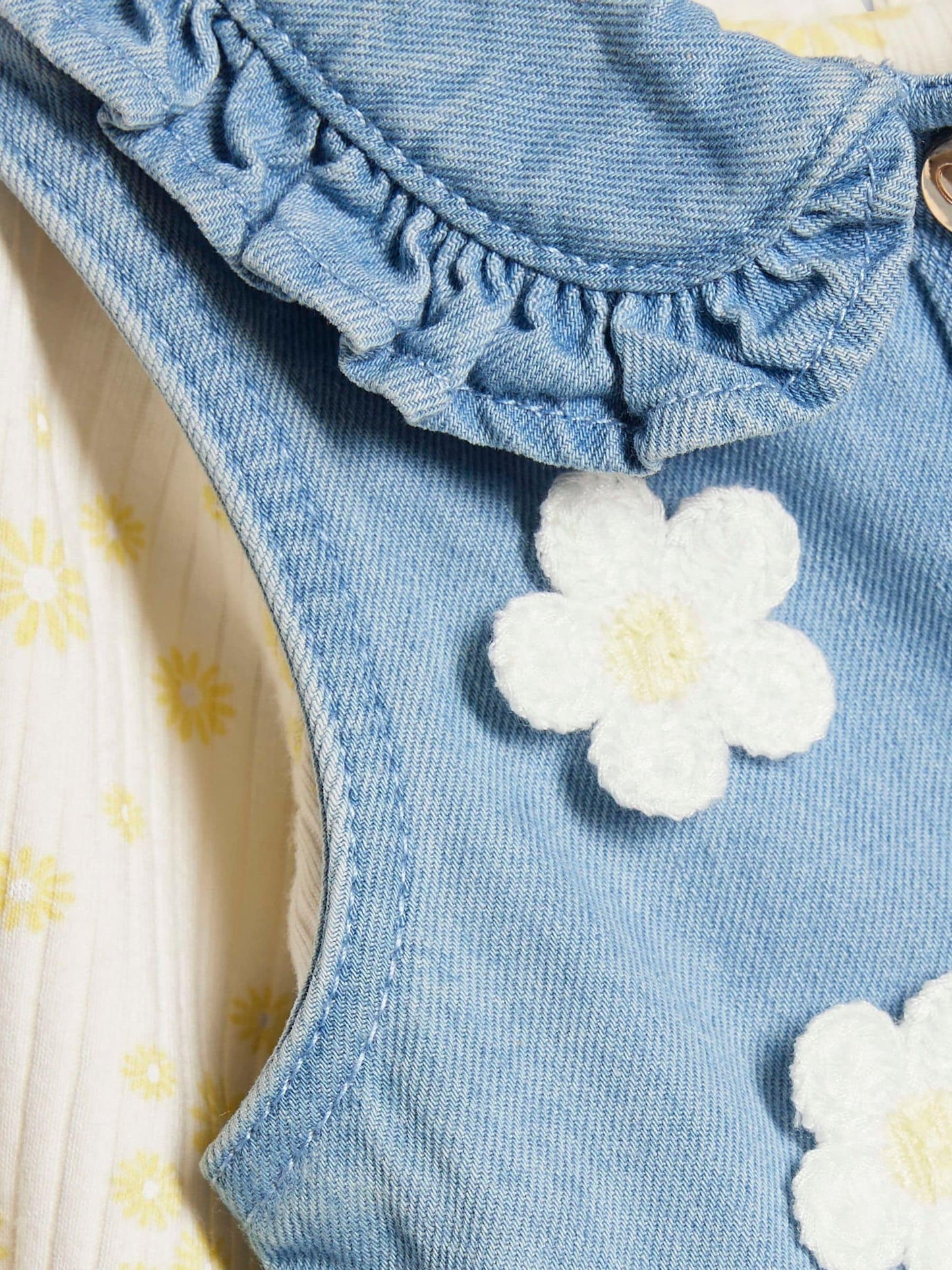 River Island Blue 3 Piece Daisy Gilet & Leggings Set image 5
