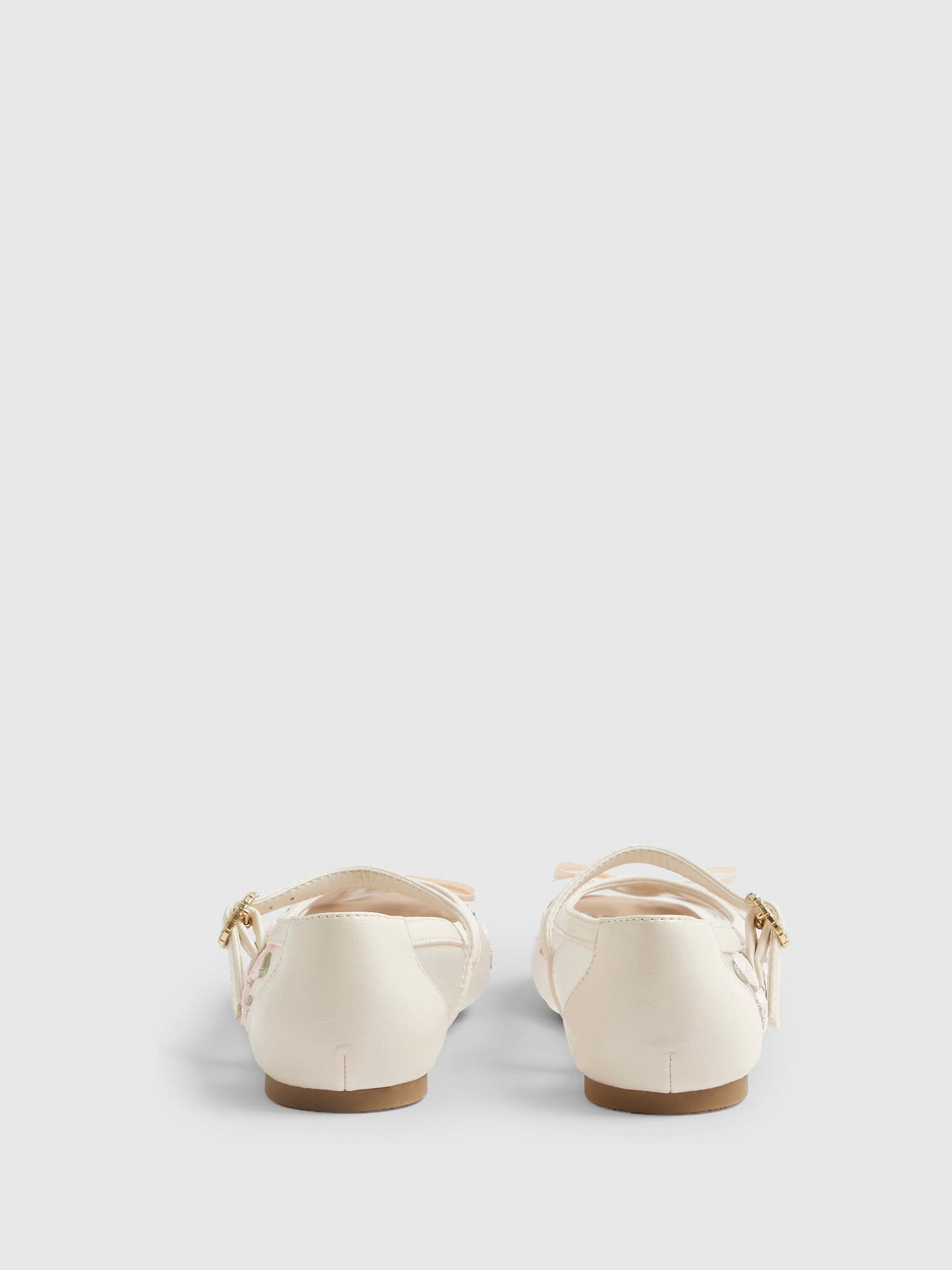 River Island Cream Rose Bud Ballerina Shoes image 2