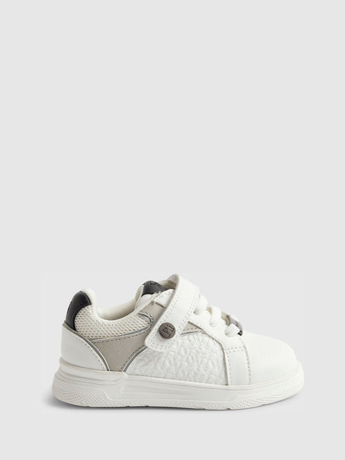 River Island White Embossed Colour Block Trainers image 1