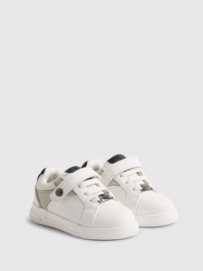 River Island White Embossed Colour Block Trainers image 2