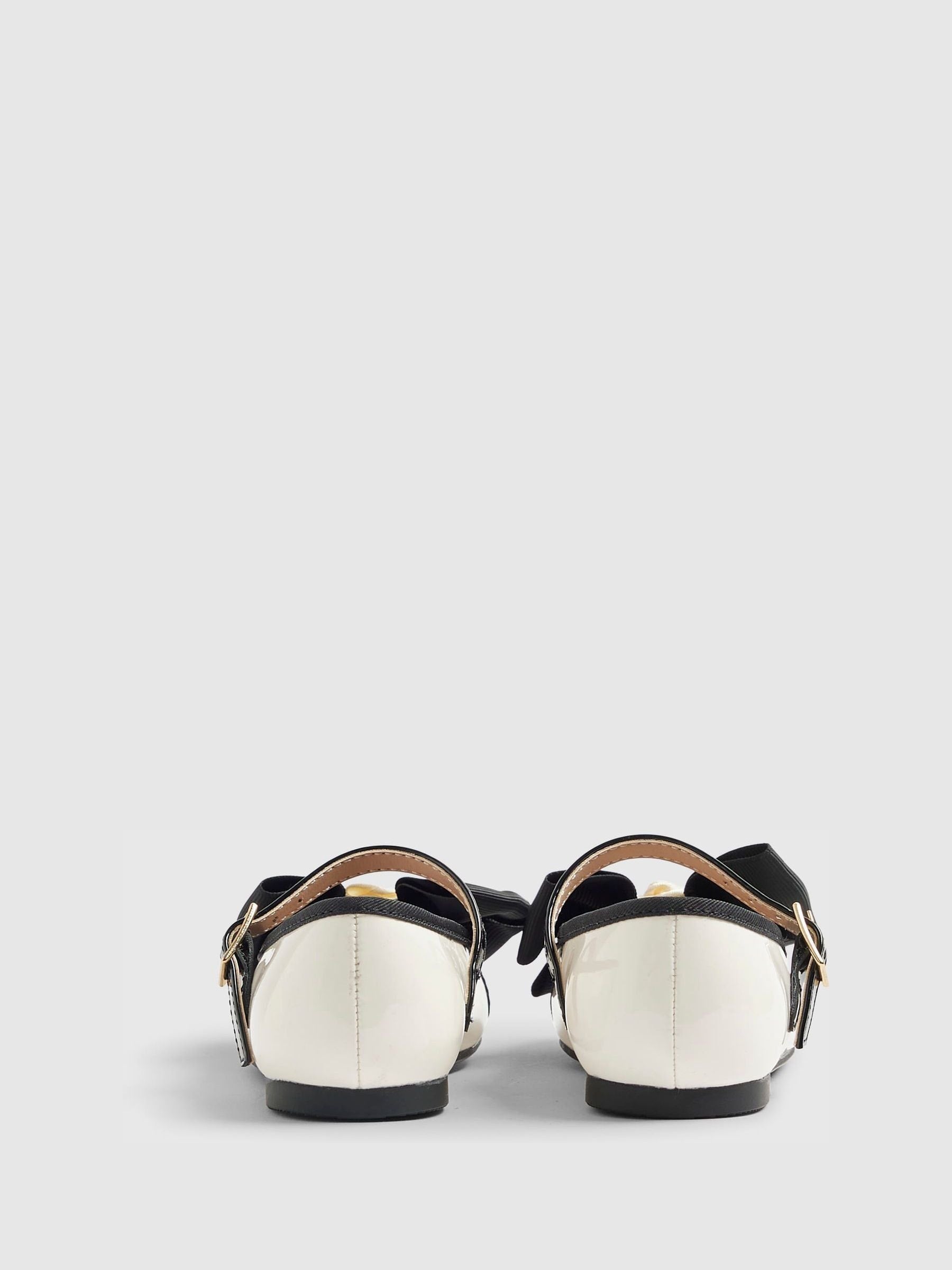 River Island Cream Contrast Bow Ballerinas image 4