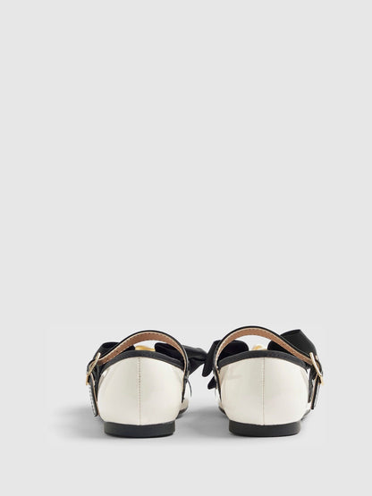 River Island Cream Contrast Bow Ballerinas image 4