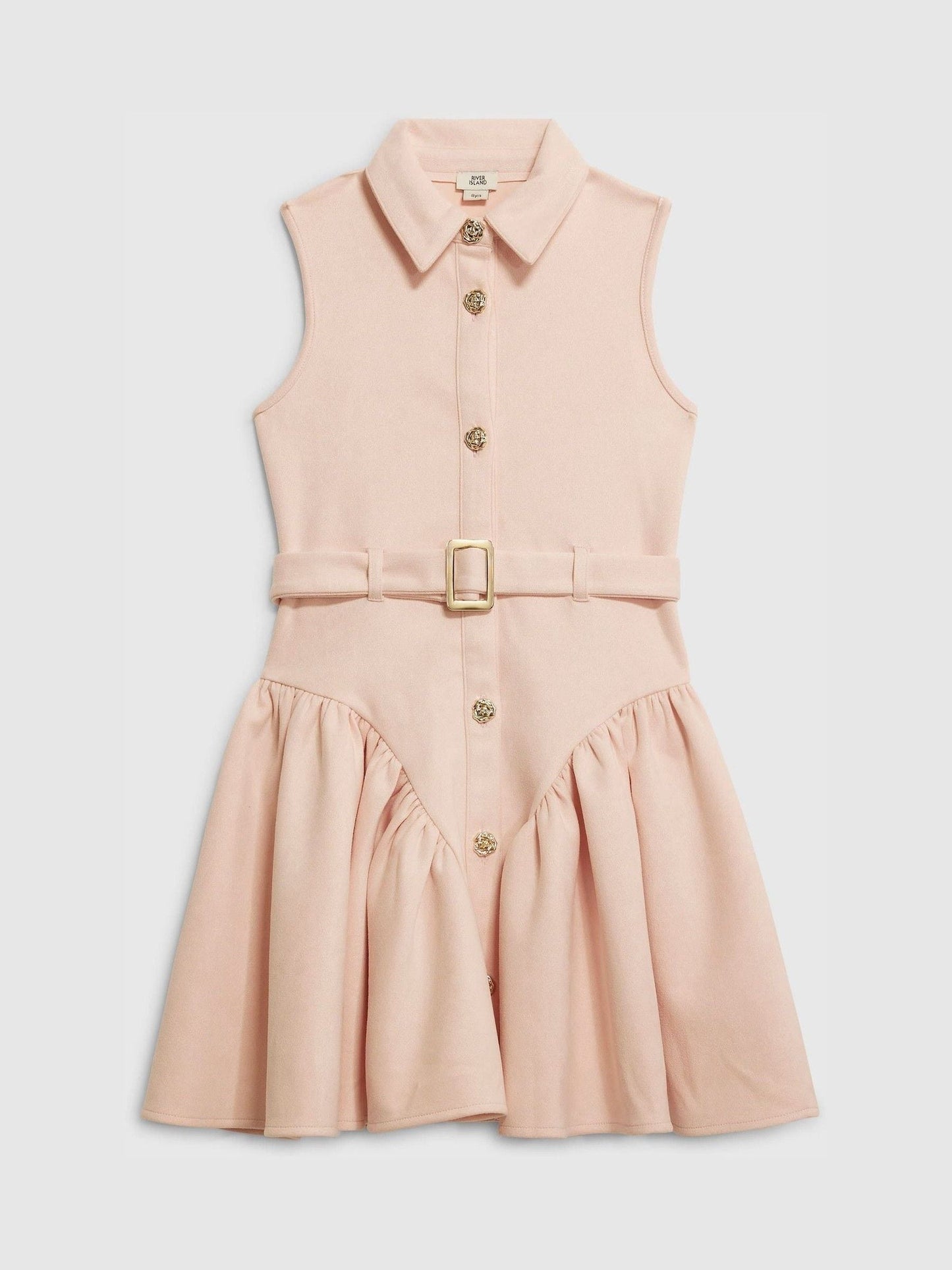River Island Pink Suedette Sleeveless Prom Dress image 1