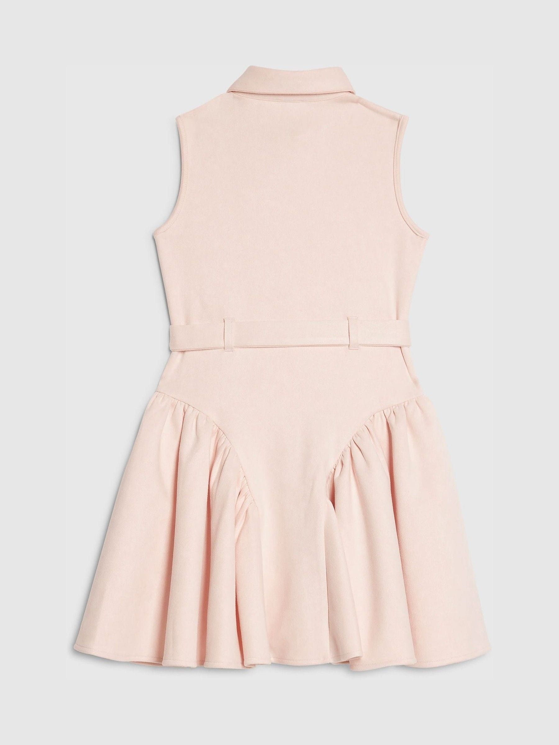 River Island Pink Suedette Sleeveless Prom Dress image 2