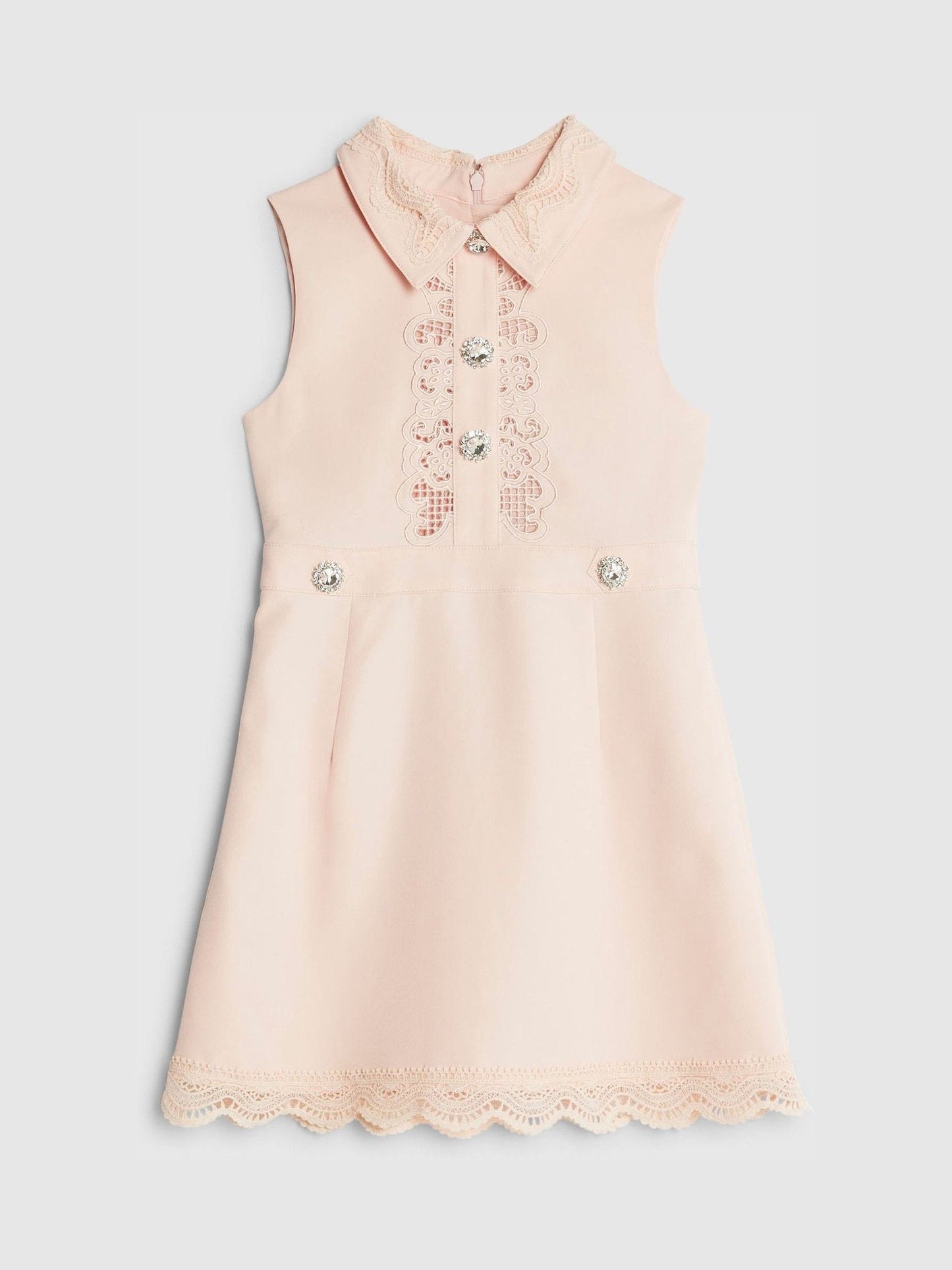 River Island Pink Embellished Lace Collar Dress image 1