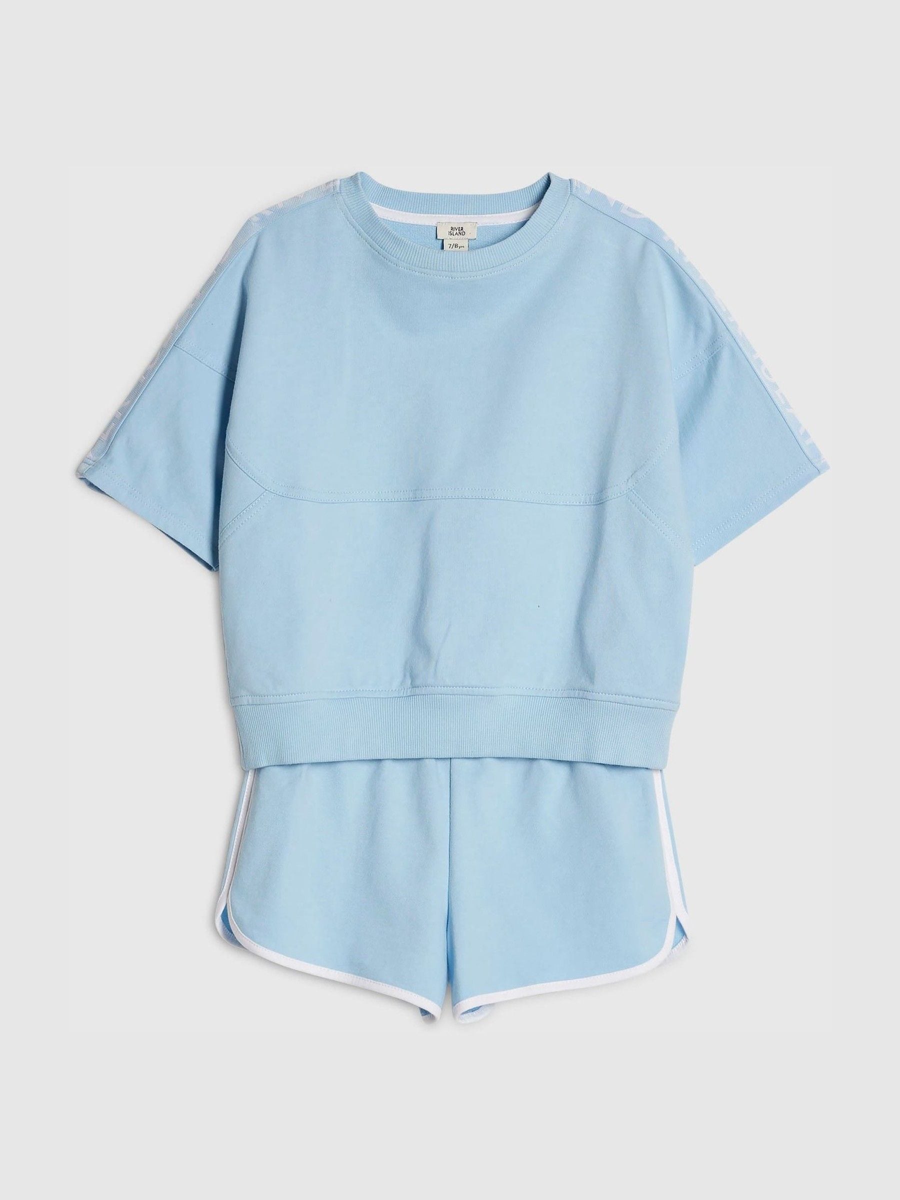 Dsiney Kidz - River Island Blue Logo T-Shirt & Runner Short Set image 3