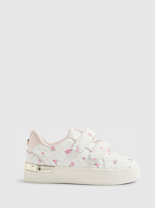 River Island Pink Ditsy Rose Monogram Trainers image 1