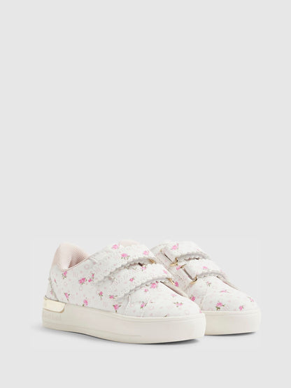 River Island Pink Ditsy Rose Monogram Trainers image 2