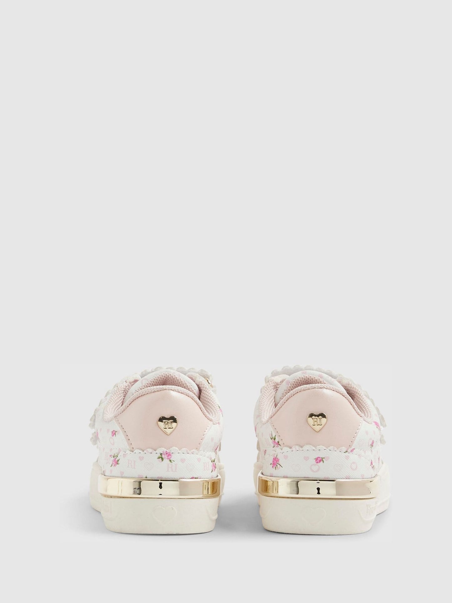 River Island Pink Ditsy Rose Monogram Trainers image 3