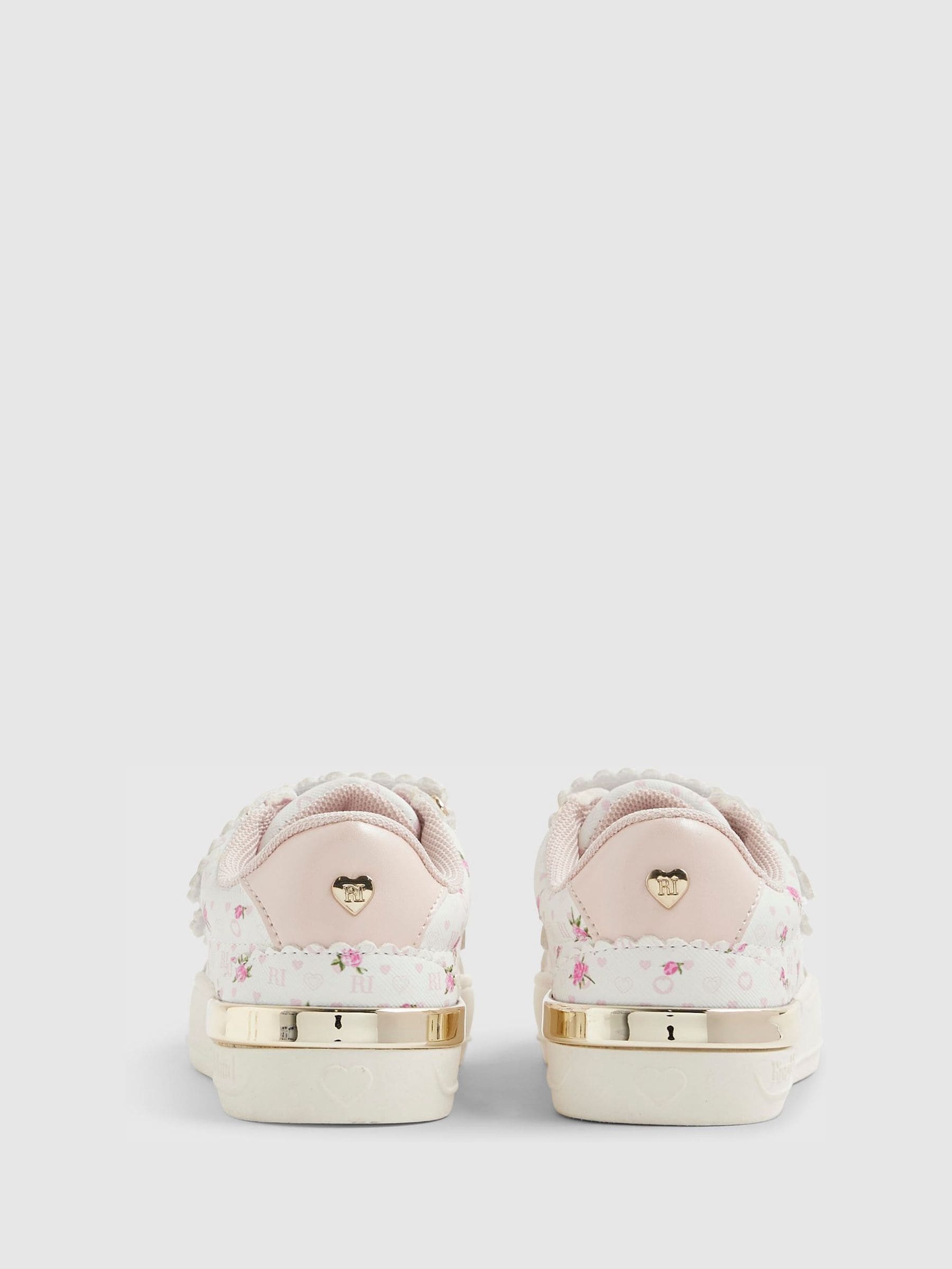 River Island Pink Ditsy Rose Monogram Trainers image 3