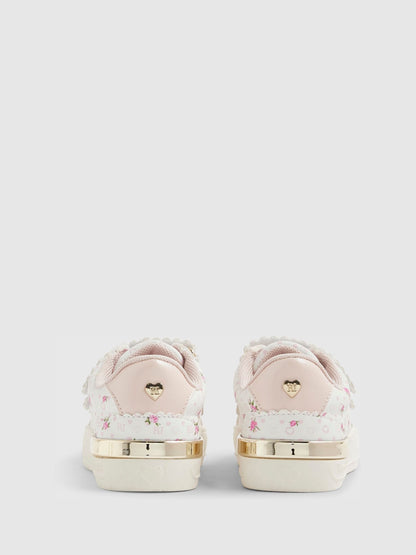 River Island Pink Ditsy Rose Monogram Trainers image 3
