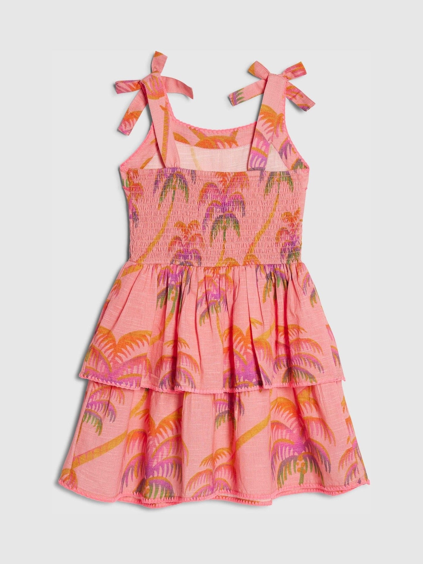 Dsiney Kidz - River Island Pink Palm Print Tiered Dress image 2