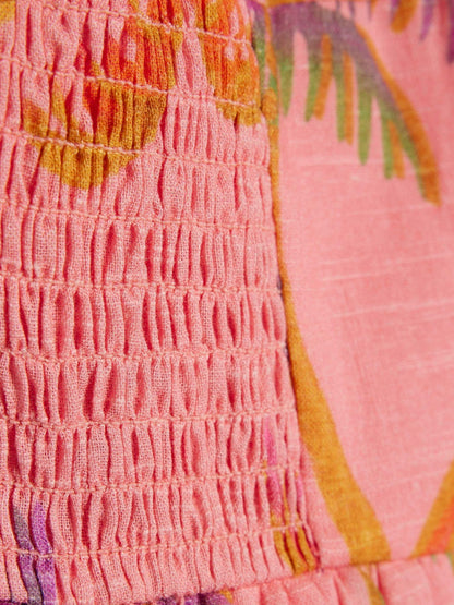 Dsiney Kidz - River Island Pink Palm Print Tiered Dress image 3