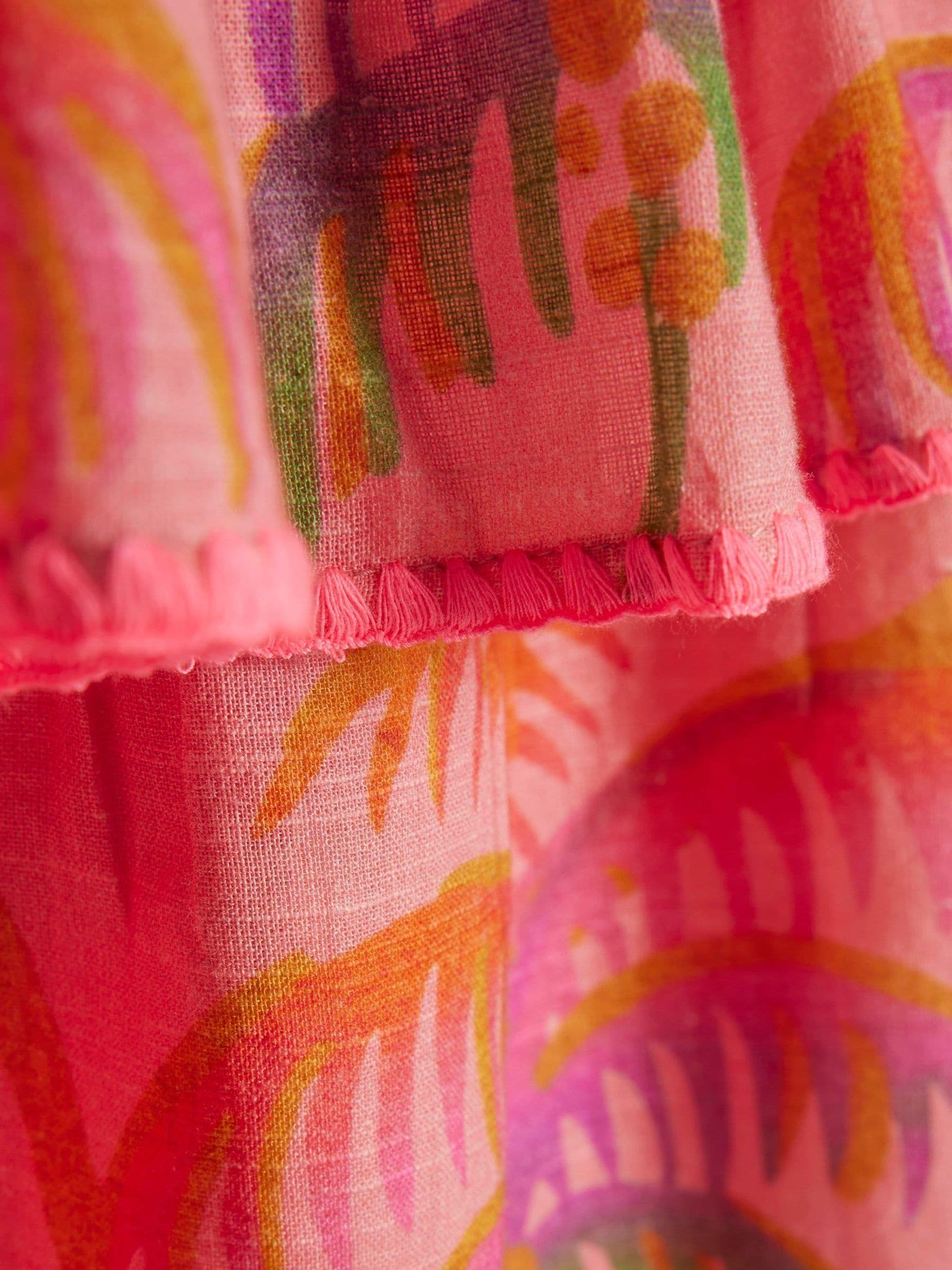 Dsiney Kidz - River Island Pink Palm Print Tiered Dress image 4