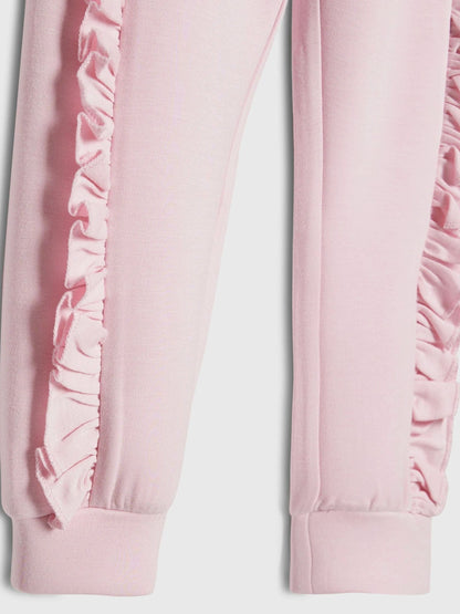 River Island Pink Frill Clean Sweatshirt & Joggers Set image 4