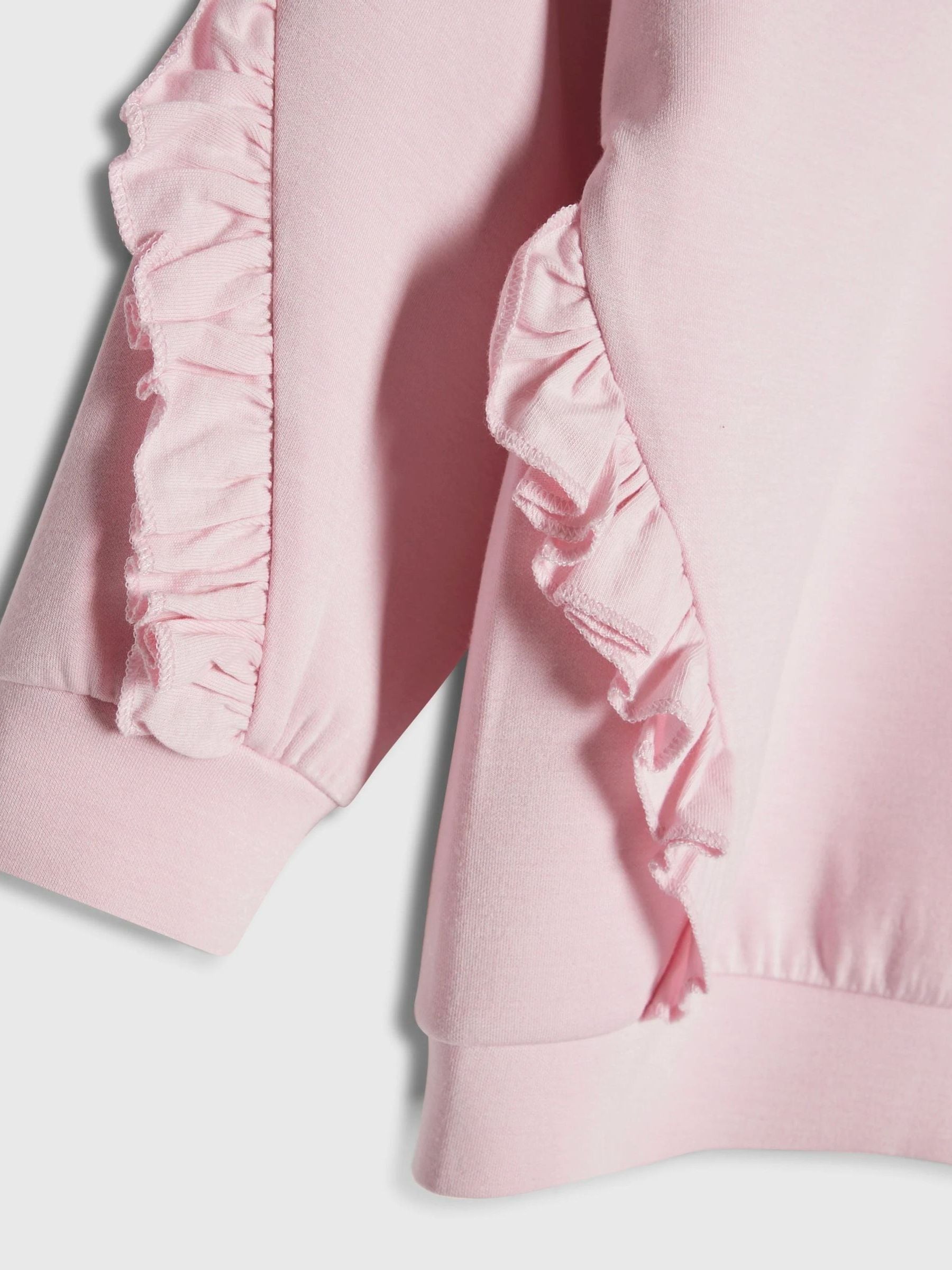 River Island Pink Frill Clean Sweatshirt & Joggers Set image 5