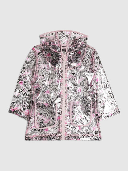 Dsiney Kidz - River Island Black Graffiti Glitter Rainmac image 1