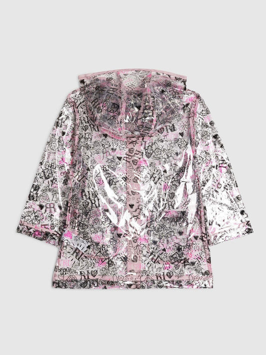 Dsiney Kidz - River Island Black Graffiti Glitter Rainmac image 2