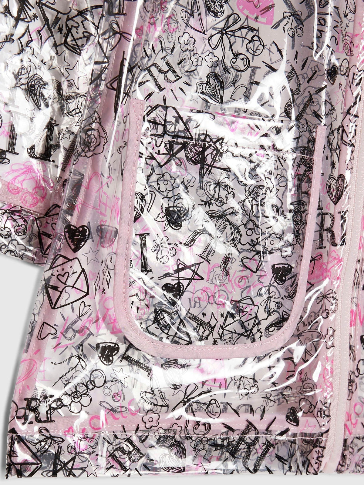 Dsiney Kidz - River Island Black Graffiti Glitter Rainmac image 3