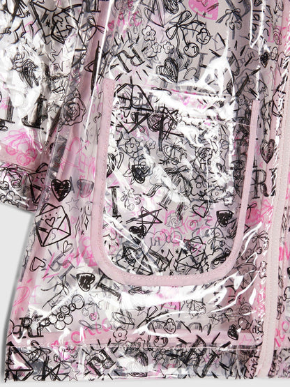 Dsiney Kidz - River Island Black Graffiti Glitter Rainmac image 3