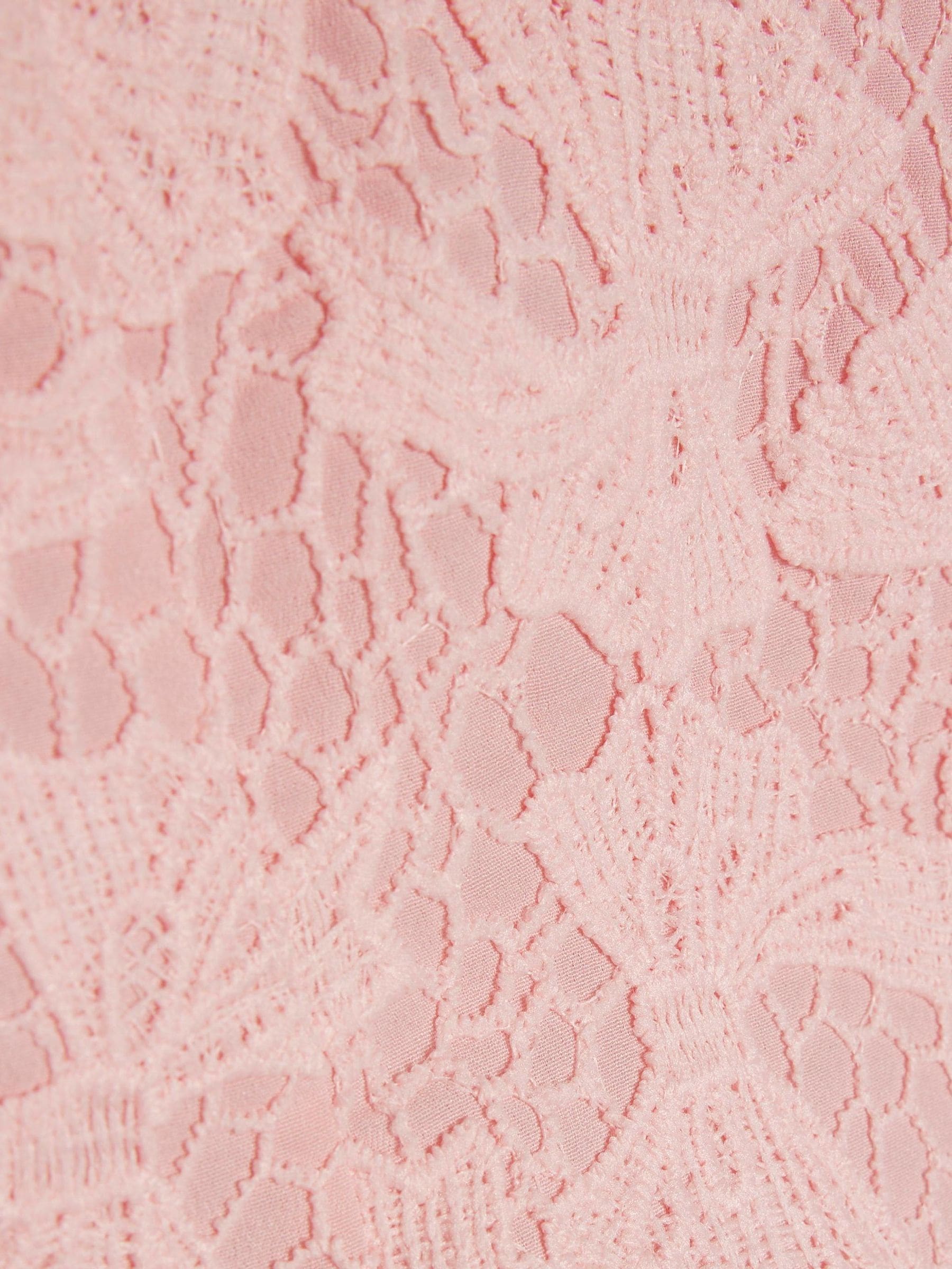 River Island Pink Lace Blouse Shirt & Shorts Set image 4