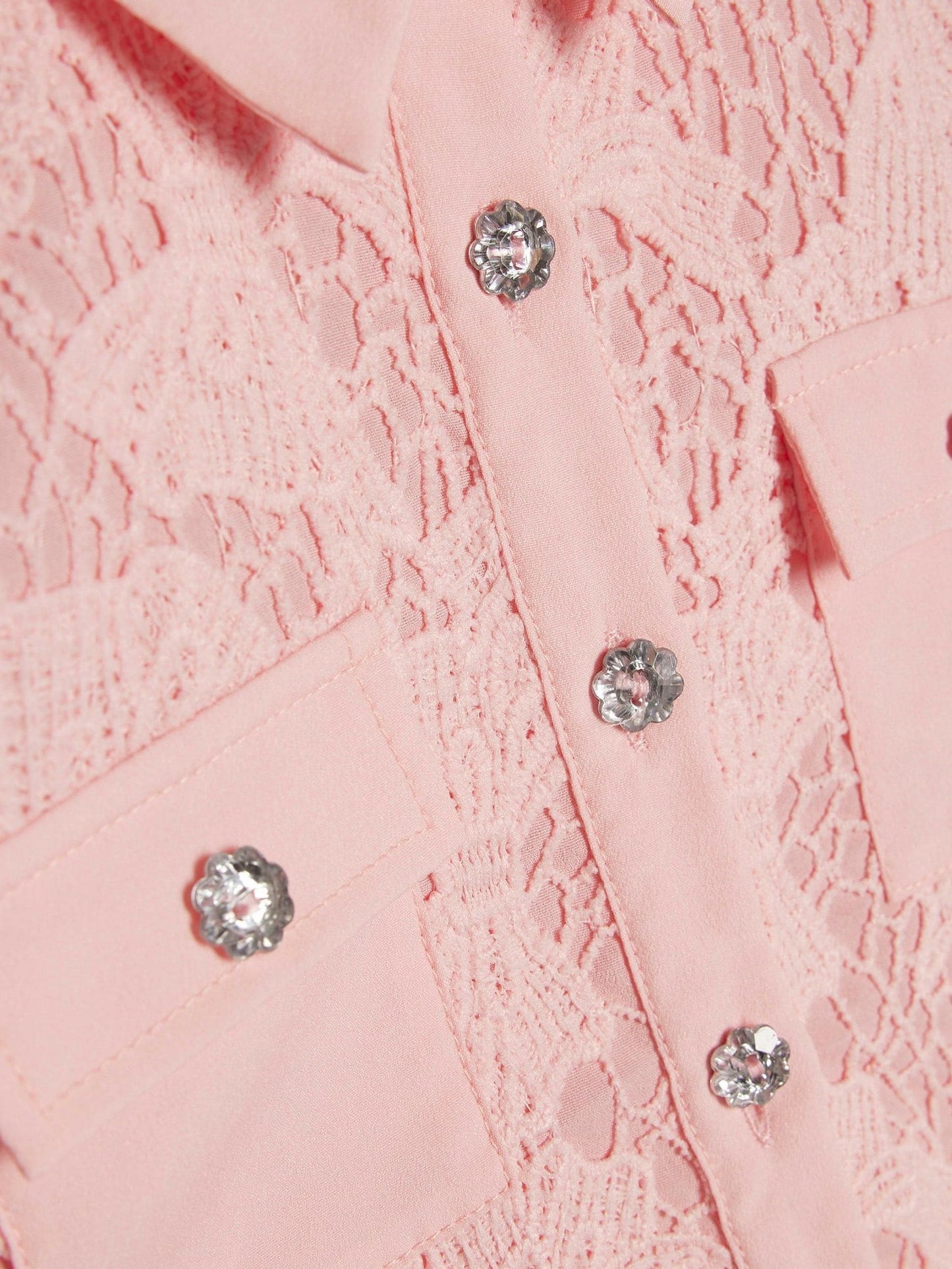 River Island Pink Lace Blouse Shirt & Shorts Set image 5