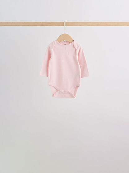 Dsiney Kidz - Pink/White Long Sleeve Baby Bodysuits 5 Pack image 4