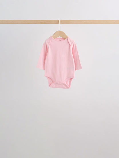 Dsiney Kidz - Pink/White Long Sleeve Baby Bodysuits 5 Pack image 5