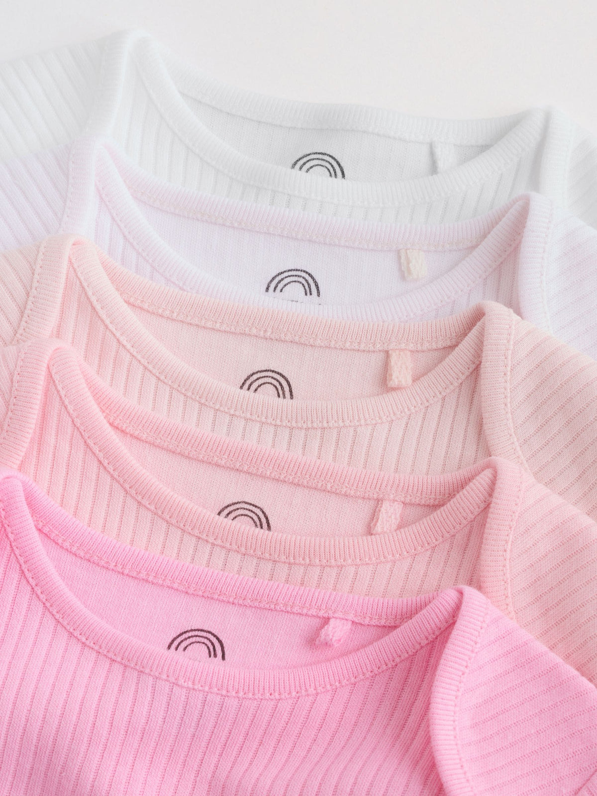 Dsiney Kidz - Pink/White Long Sleeve Baby Bodysuits 5 Pack image 9