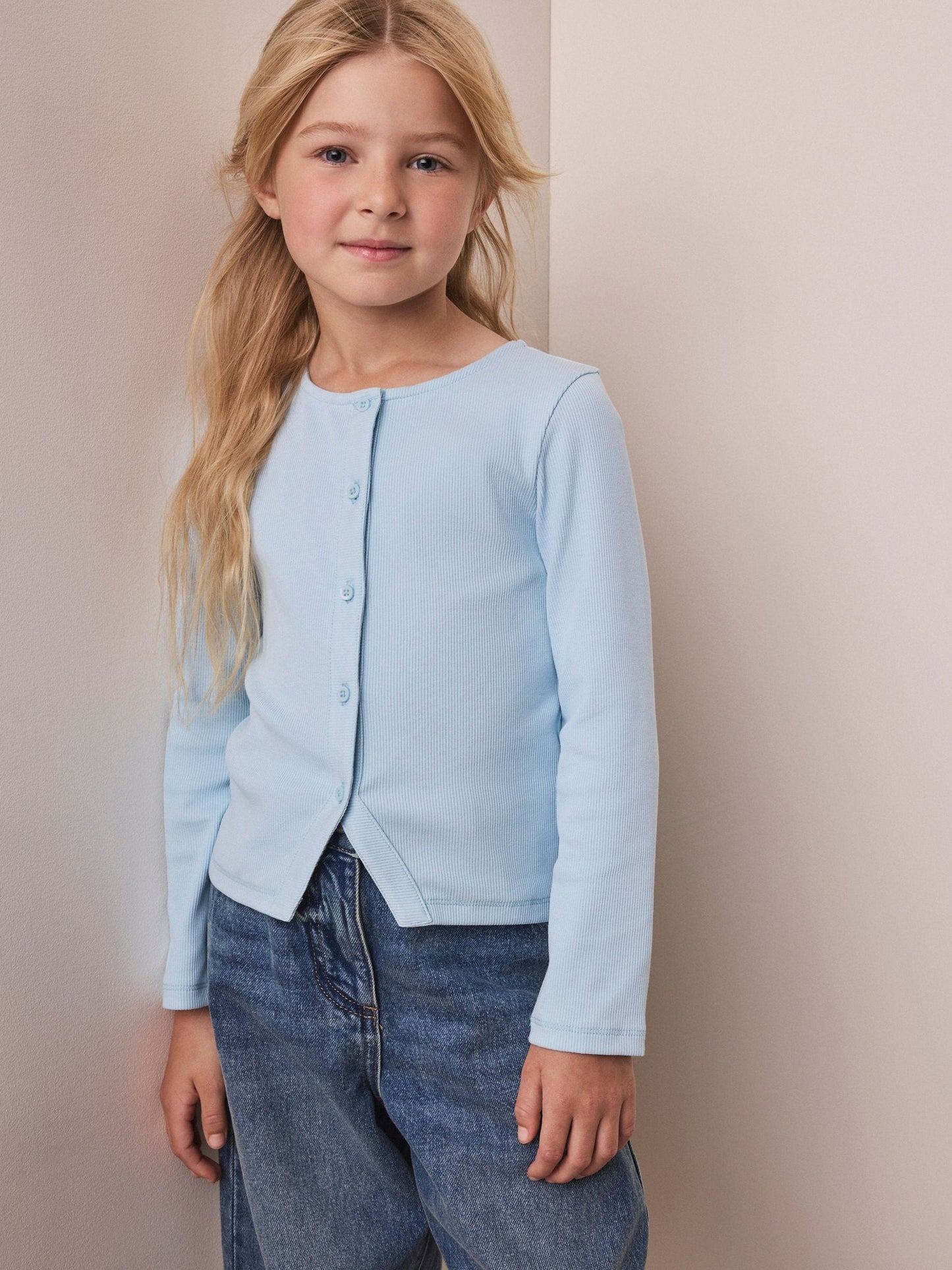 Dsiney Kidz - Blue Long Sleeve Ribbed Cardigan (3-16yrs) image 1