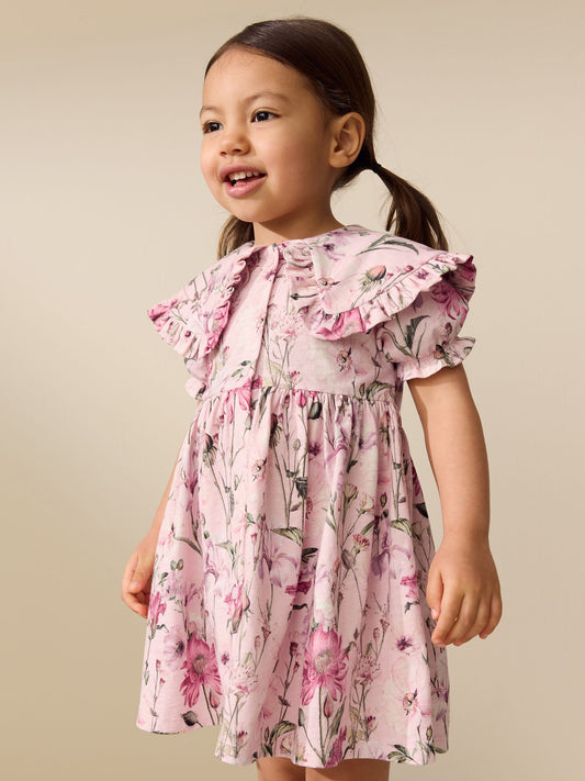 Floral Short Sleeve Collared Floral Dress (3mths-7yrs) image 1