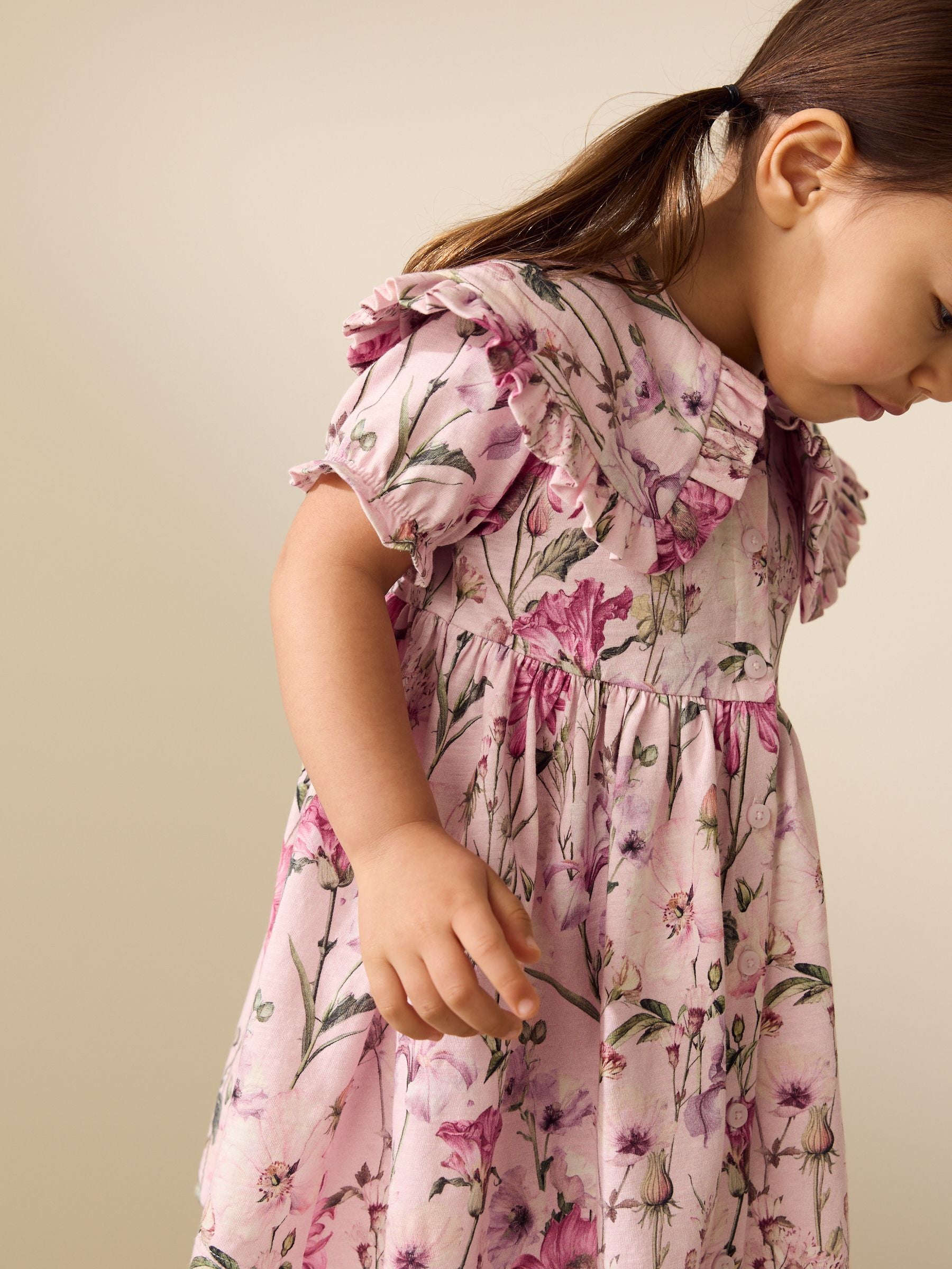 Floral Short Sleeve Collared Floral Dress (3mths-7yrs) image 3