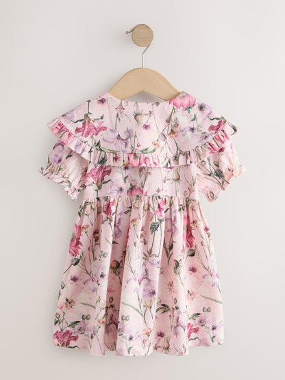Floral Short Sleeve Collared Floral Dress (3mths-7yrs) image 5