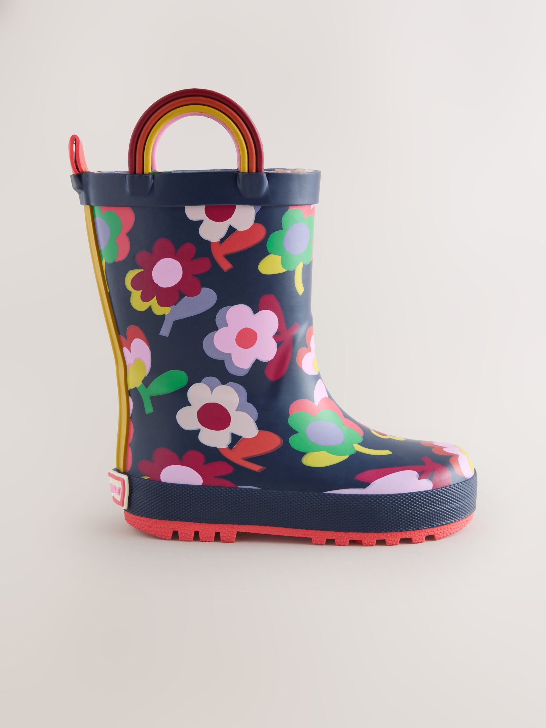 Navy Floral Handle Wellies image 2