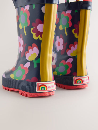 Navy Floral Handle Wellies image 4